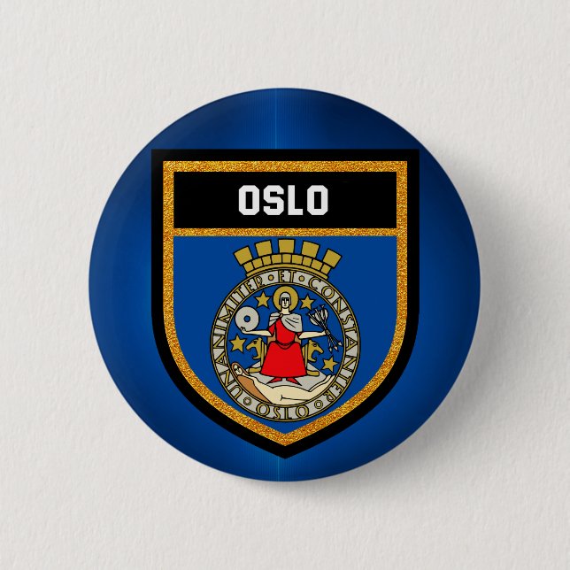 Oslo-Flagge Button (Vorderseite)