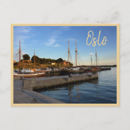 Oslo Hafen mit Text Postkarte
