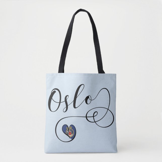 Oslo Heart Grocertasche, Norwegen Tasche (Vorderseite)