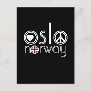 Oslo Norvège Love Peace Carte postale 1