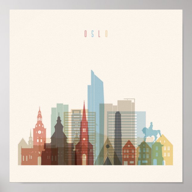 Oslo, Norway | City Skyline Poster (Vorne)