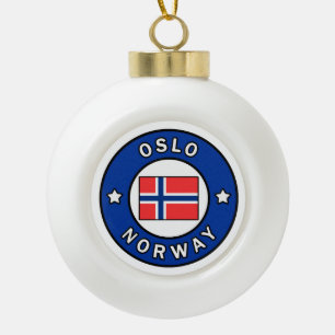 Oslo Norwegen Keramik Kugel-Ornament
