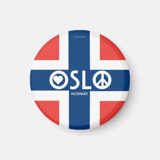 Oslo Norwegen Liebe Peace Magnet 3 (Vorne)