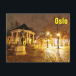 Oslo, Norwegen nachts Postkarte<br><div class="desc">Oslo,  Norwegen nachts</div>