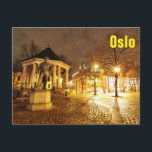 Oslo, Norwegen nachts Postkarte<br><div class="desc">Oslo,  Norwegen nachts</div>