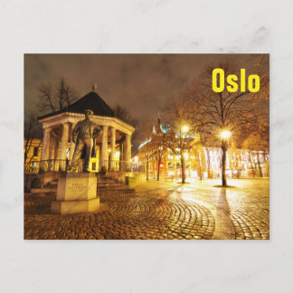 Oslo, Norwegen nachts Postkarte