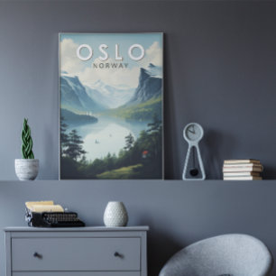 Oslo Norwegen Reise Kunst Vintage Poster