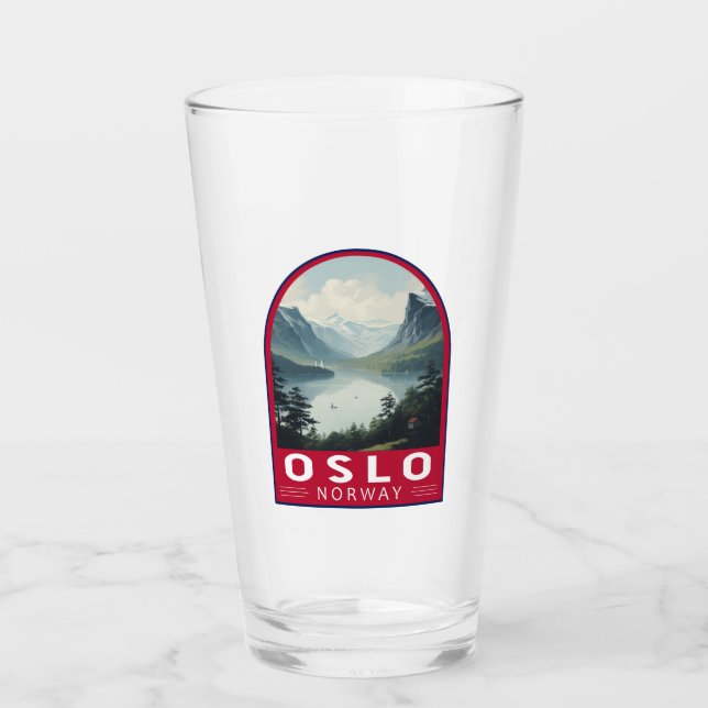 Oslo Norwegen Reisen Art Vintag Glas (Vorderseite)