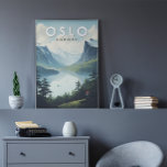 Oslo Norwegen Reisen Art Vintag Poster<br><div class="desc">Oslo Retro Vektor Reise Design. Oslo, die Hauptstadt Norwegens, liegt an der Südküste des Landes, an der Spitze des Oslofjords.</div>