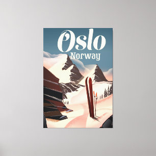 Oslo Norwegen Reiseplakat Leinwanddruck