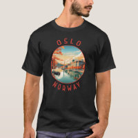 Oslo Norwegen Retro Distressed Circle