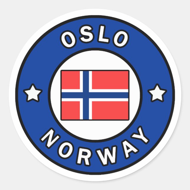 Oslo Norwegen Runder Aufkleber (Vorderseite)