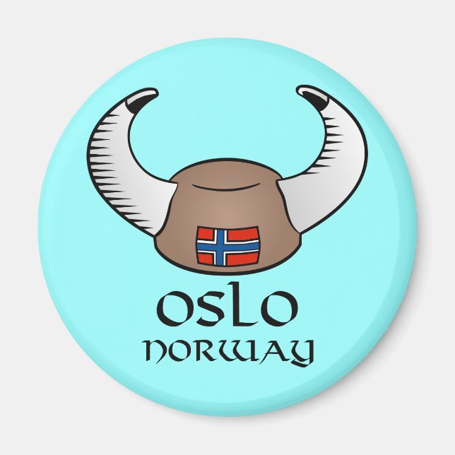 Oslo Norwegen Viking Hat Magnet (Vorne)