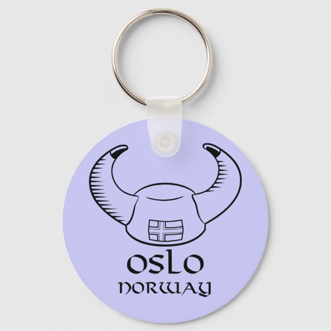 Oslo Norwegen Viking Hat Schlüsselanhänger (Vorderseite)