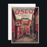 Oslo Norwegen Vintage Souvenirs und Geschenke Postkarte<br><div class="desc">Oslo ist die Hauptstadt Norwegens, bekannt für ihre schönen Fjorde, die Wikingergeschichte und moderne Gebäude wie die Oper. Es ist ein Ort, wo man Schlösser, Parks und viel Natur sehen kann. Passen Sie Geschenke über Oslo an, um sich an Ihren Besuch zu erinnern oder mit Freunden zu teilen! Machen Sie...</div>