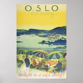 Oslo Norwegen Vintage Travel Poster
