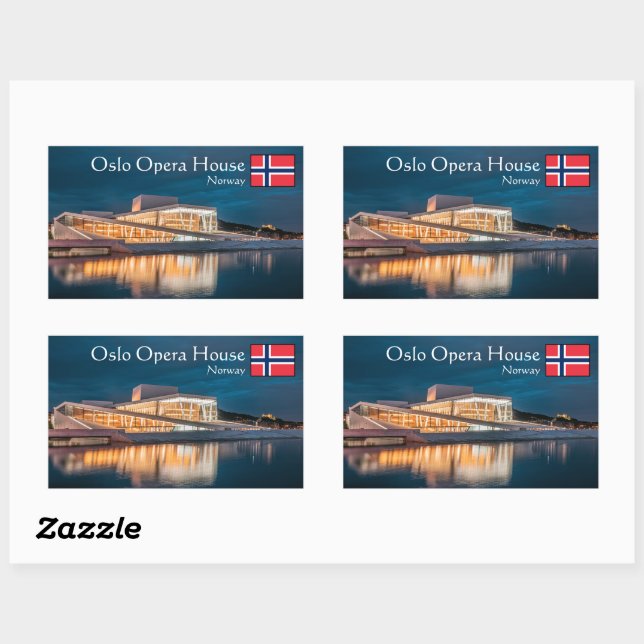 Oslo Opera House Rechteckiger Aufkleber (Blatt)