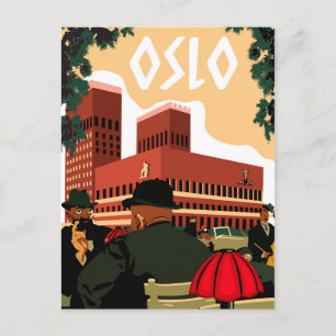 Oslo, Rathaus, Norwegen Postkarte