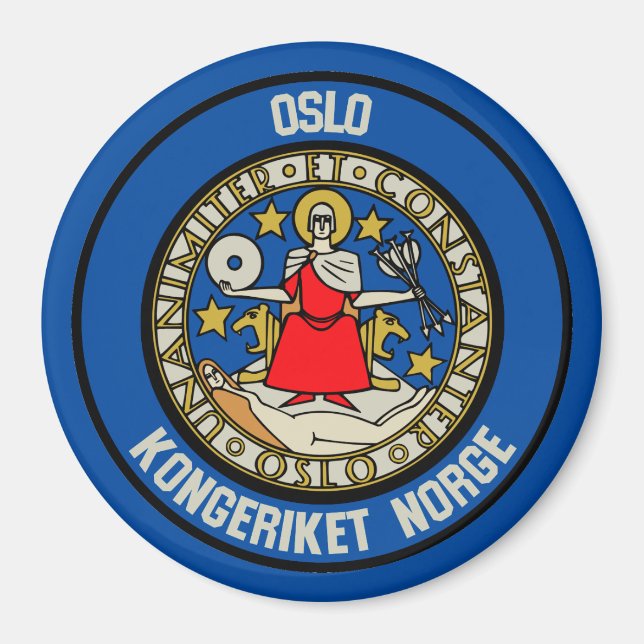 Oslo Round Emblem Magnet (Vorne)