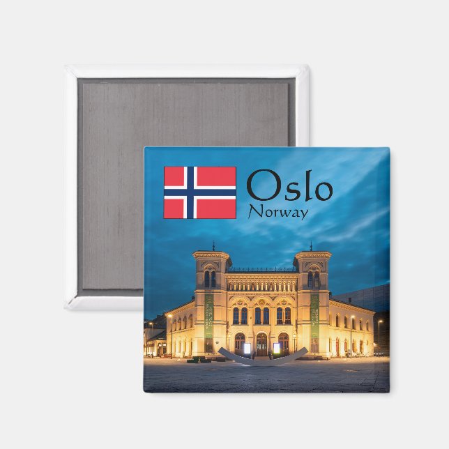 Oslo Souvenir Magnet (Vorderseite/Rückseite)