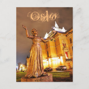 Oslo-Theater nachts Postkarte