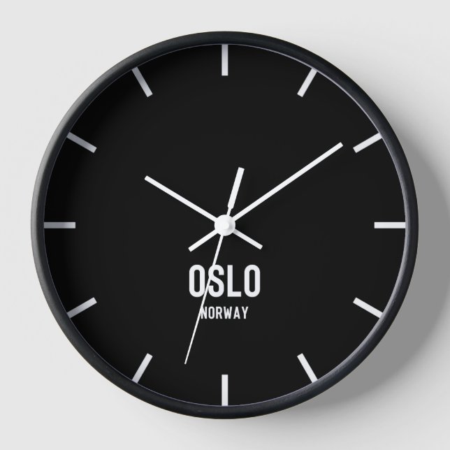 Oslo Time Zone Newsroom Wall Clock Uhr (Vorderseite)
