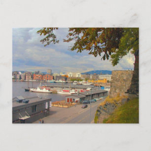 Oslo Ufer und Hafen Postkarte