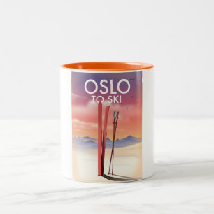 Oslo zum Skifahren Zweifarbige Tasse