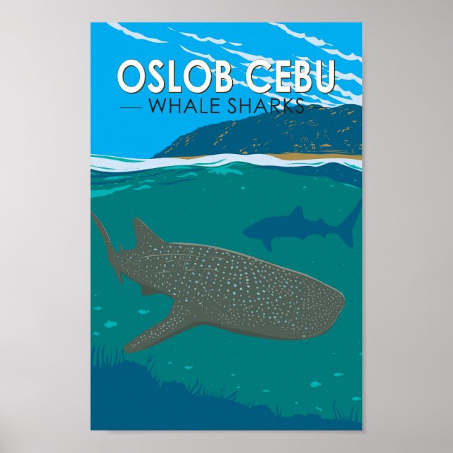 Oslob Cebu Philippines Whale Shark Travel Vintag Poster (Vorne)
