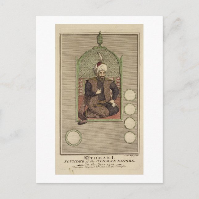 Osman I (1259-1326) Gründer des Osmanischen Reiche Postkarte (Vorderseite)