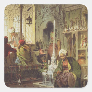Osmane-Café, 1862 (Farbelitho) Quadratischer Aufkleber