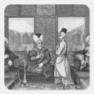 Osmanische Dignitare Quadratischer Aufkleber