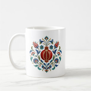 Osmanische Granatapfel-Blumen-Botanische Kunst   Kaffeetasse