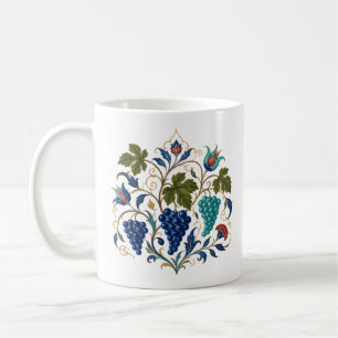 Osmanische Trauben- und Tulpen-Botanik-Kunst Flo Kaffeetasse