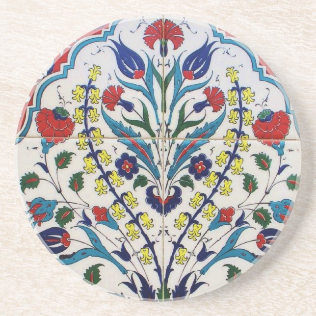 Osmanische Türkei Arabesque Alte Tile Untersetzer (Vorne)