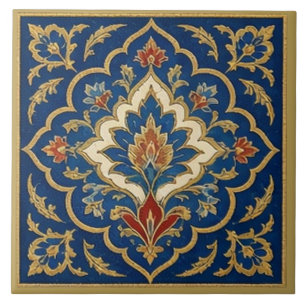 Osmanisches Iznik-Blumenmedaillon-Wandbild Fliese