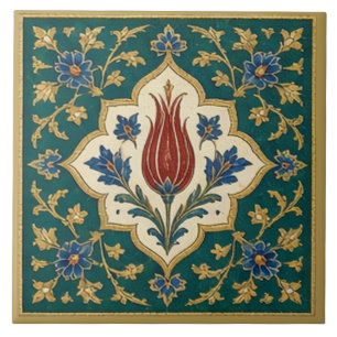 Osmanisches Iznik-Tulpen-Blumenwandbild Fliese