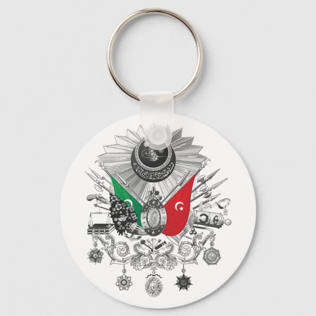 Osmanisches Reich Graustufen-Wappen Schlüsselanhänger (Vorderseite)