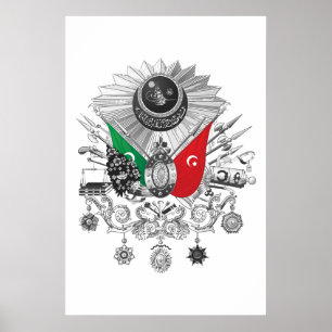 Osmanisches Reichgrayscale-Wappen Poster