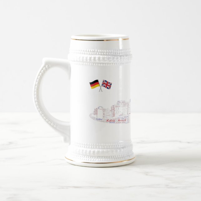 Osnabrück Garnison zur Erinnerung weißer Stein Bierglas (Links)