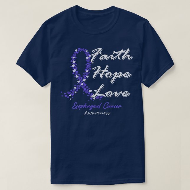 Ösophagealer Krebs Bewusstsein Glaube Hoffnung Lie T-Shirt (Design vorne)