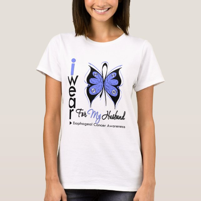 Ösophagealer Krebs, den ich trage Butterfly-BAND T-Shirt (Vorderseite)
