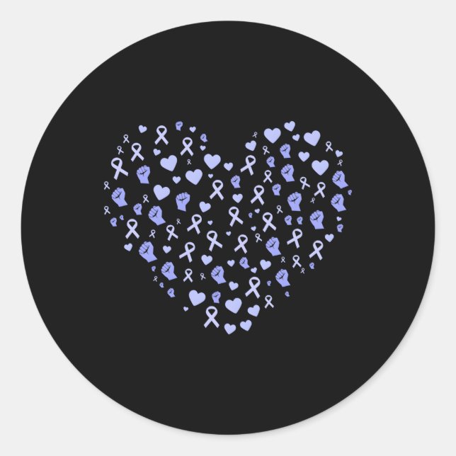 Ösophaguskrebs-Bewusstsein Er Periwinkle Ribbon Runder Aufkleber (Vorderseite)