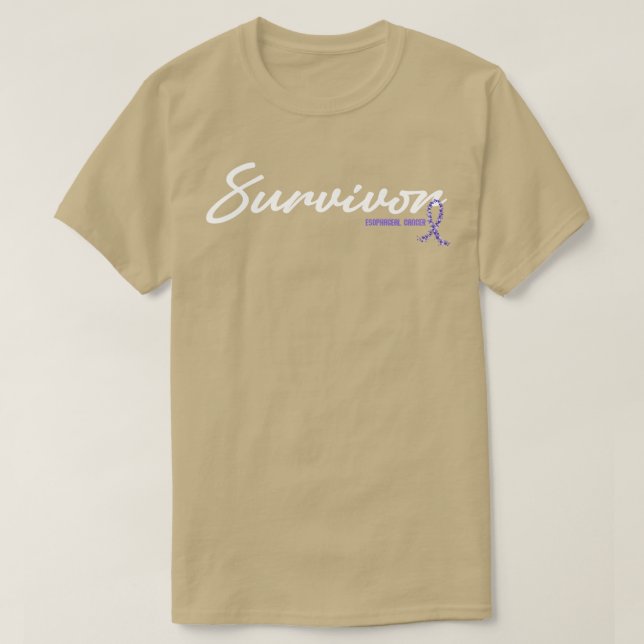 Ösophaguskrebs-Bewusstseinsüberlebender Glitzer Ri T-Shirt (Design vorne)