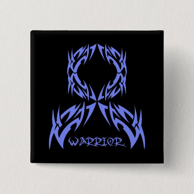 Ösophaguskrebs-Kriegertribal Button (Vorderseite)