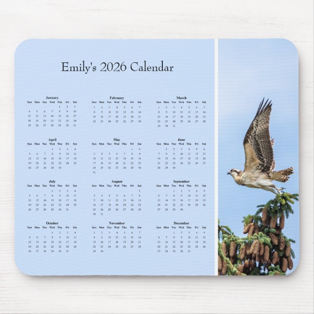 Osprey - Customizable full year 2026 calendar Mousepad (Vorne)