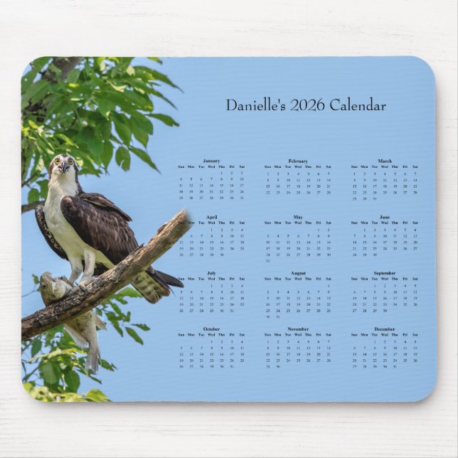 Osprey: Customize full year 2026 calendar Mousepad (Vorne)