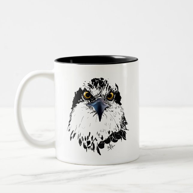 Osprey King of Birds | Firmenlogo hochladen Zweifarbige Tasse (Links)