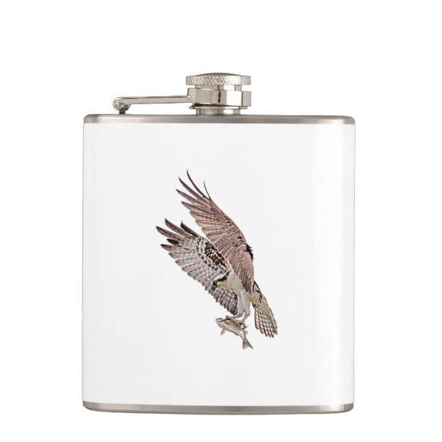 Osprey mit Fisch Flachmann (Vorderseite)