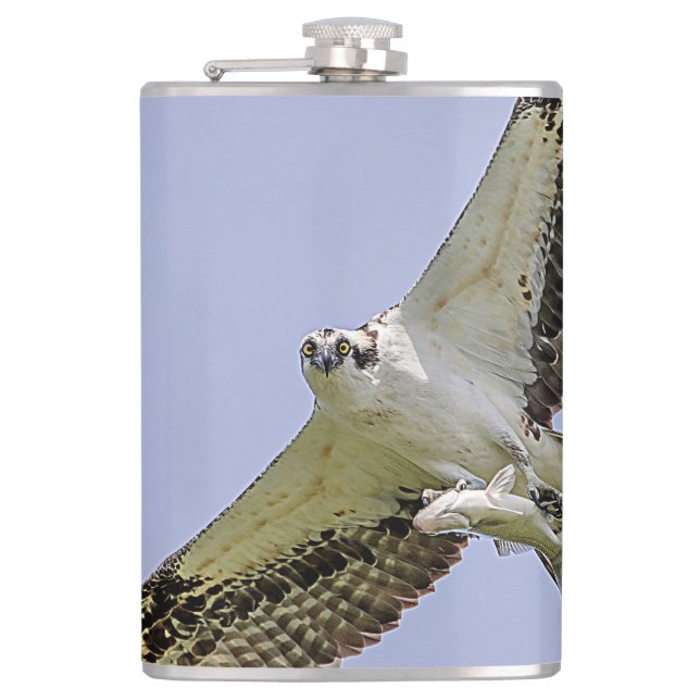 Osprey mit Fisch Flachmann (Vorderseite)